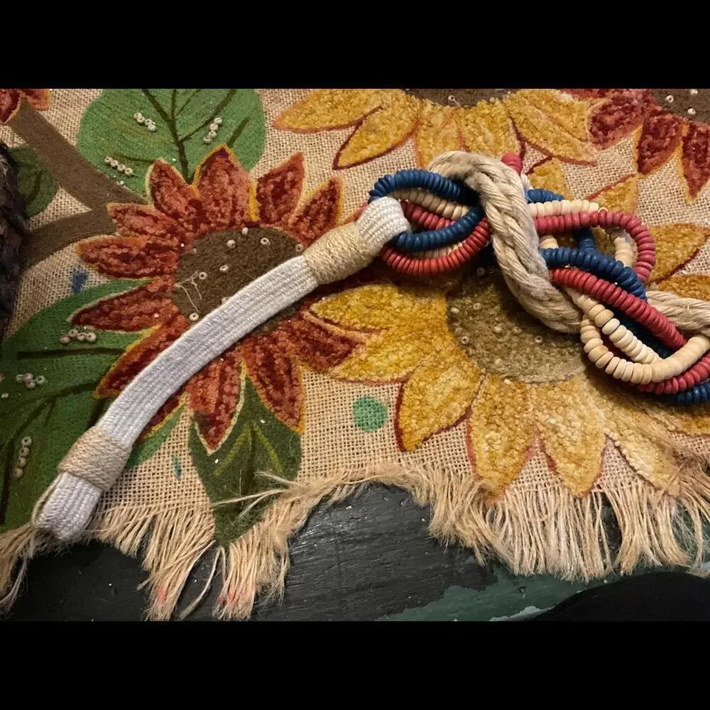 Colorful Braided and Beaded Rope Belt with hook